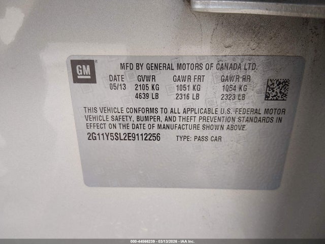 2G11Y5SL2E9112256 Chevrolet Impala 1ls