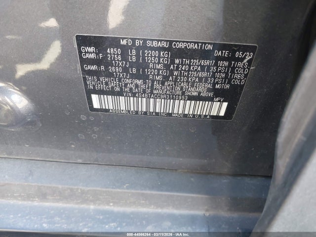 Продажа на аукционе авто 2024 Subaru Outback Premium, vin: 4S4BTACC9R3110953, номер лота: 44566264