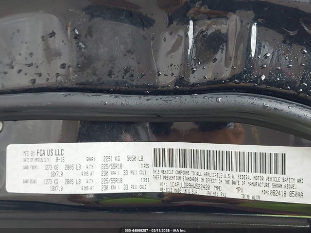 1C4PJLDB9HW522420 Jeep Cherokee Limited Fwd