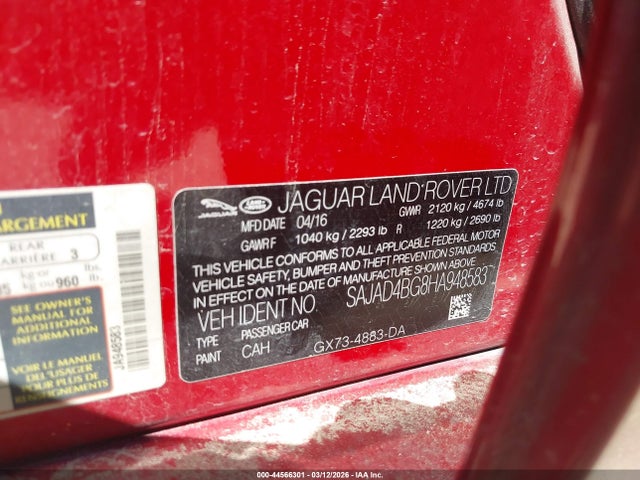SAJAD4BG8HA948583 Jaguar Xe 25t Premium