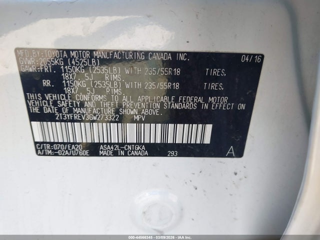 2016 TOYOTA RAV4 2T3YFREV3GW273322 Photo 8
