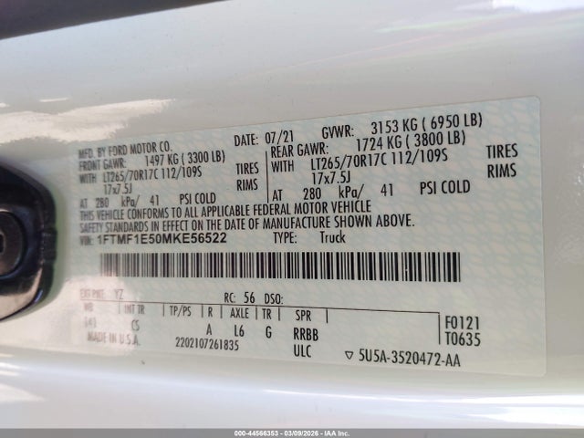Ford F-150 Xl 2021 1FTMF1E50MKE56522 Image 9