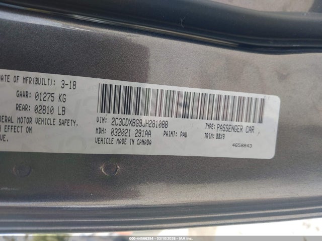 Dodge Charger Sxt Rwd 2018 2C3CDXBG9JH281088 Image 9