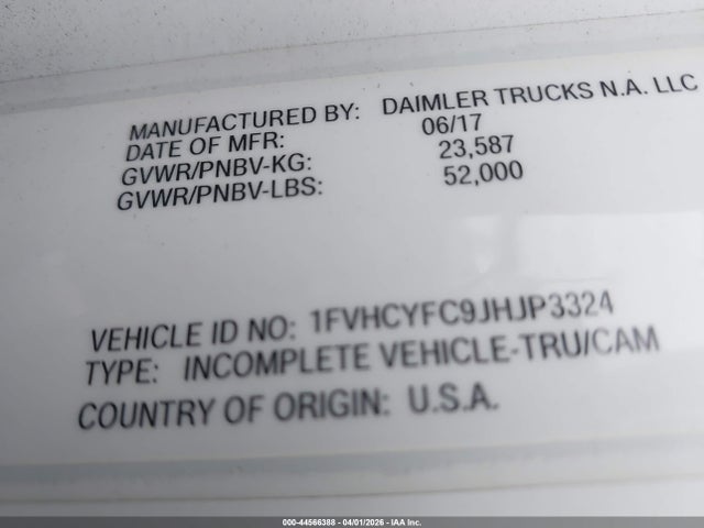 Aukcja sprzedaży 2018 Freightliner M2 106, vin: 1FVHCYFC9JHJP3324, numer aukcji: 44566388