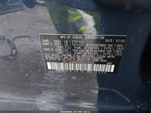 Subaru Ascent Limited 7-passenger 2025 4S4WMAPDXS3435828 Image 9