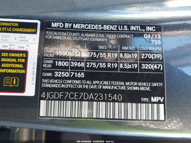 2013 MERCEDES-BENZ GL 450 4JGDF7CE7DA231540 Photo 8