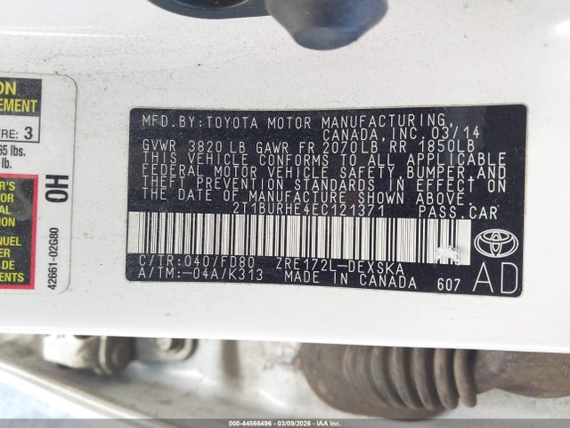 Toyota Corolla S Plus 2014 2T1BURHE4EC121371 Image 9