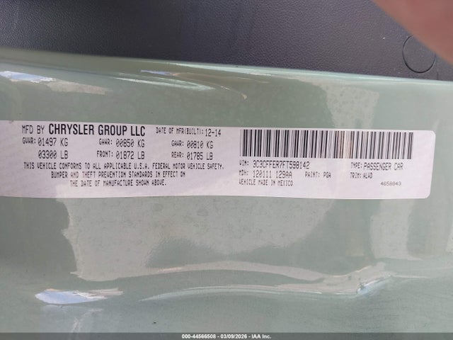 2015 FIAT 500C 3C3CFFER7FT598142 Photo 8