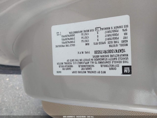 Aukcja sprzedaży 2007 Gmc Yukon Slt, vin: 1GKFK13087R179338, numer aukcji: 44566513
