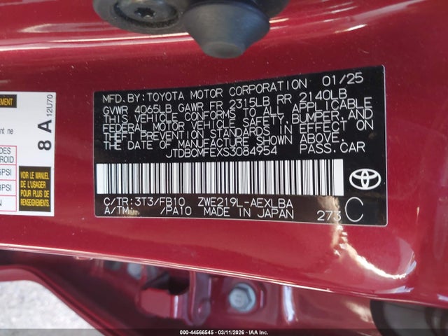 Toyota Corolla Hybrid Le 2025 JTDBCMFEXS3084954 Image 9