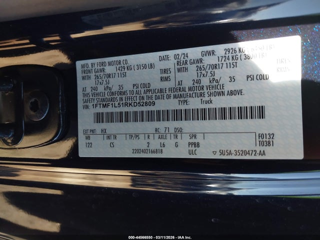 Ford F-150 Xl 2024 1FTMF1L51RKD52809 Image 9