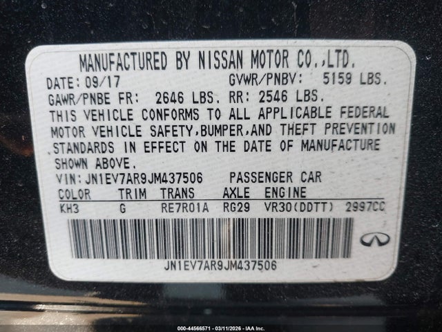 2018 INFINITI Q50 JN1EV7AR9JM437506 Photo 8