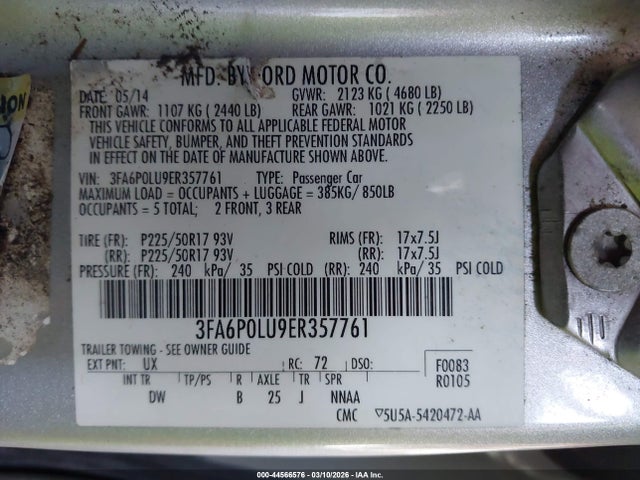 Ford Fusion Hybrid Se 2014 3FA6P0LU9ER357761 Image 9