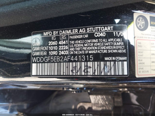 44566628 :رقم المزاد ، WDDGF5EB2AF441315 vin ، 2010 Mercedes-benz C 300 Sport مزاد بيع