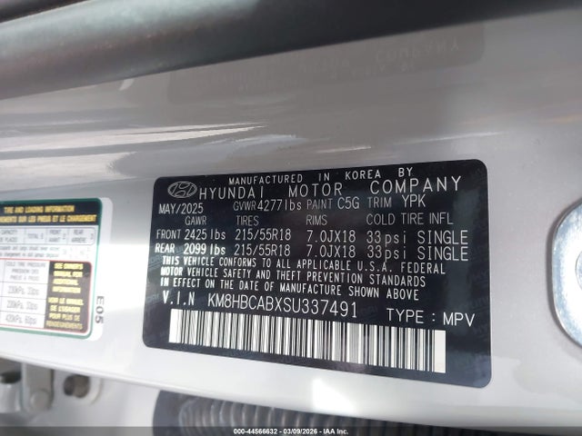 KM8HBCABXSU337491 Hyundai Kona Sel