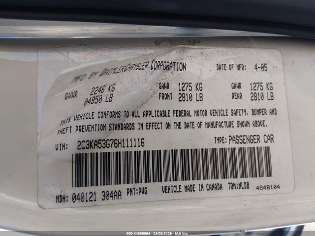 2006 CHRYSLER 300 2C3KA53G76H111116 Photo 8
