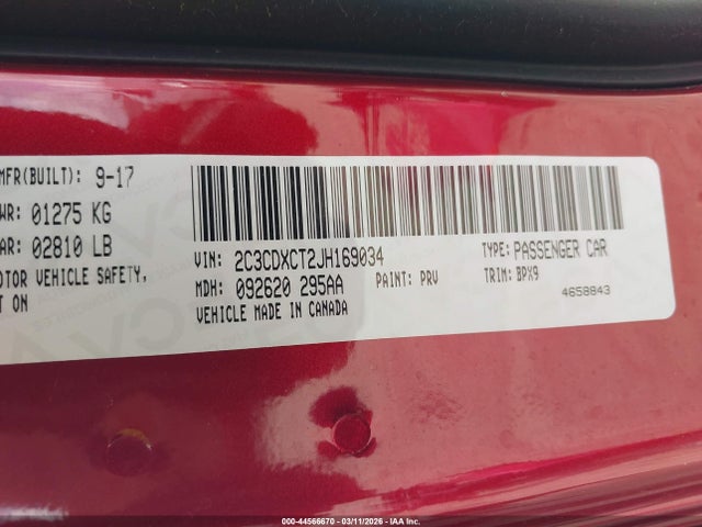 Продаж на аукціоні авто 2018 Dodge Charger R/t Rwd, vin: 2C3CDXCT2JH169034, номер лоту: 44566670