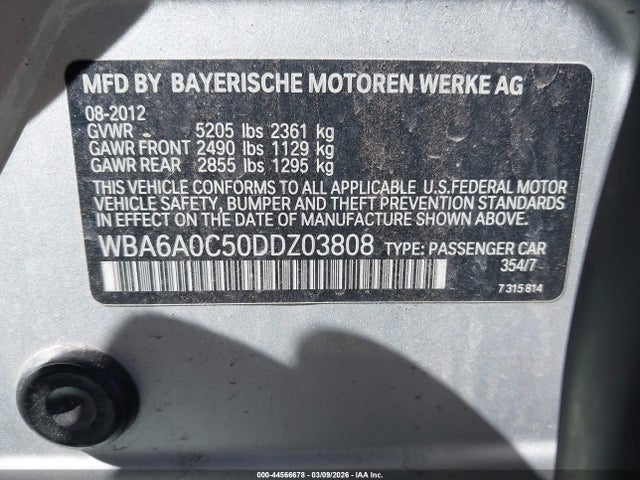 2013 BMW 640I GRAN COUPE WBA6A0C50DDZ03808 Photo 8