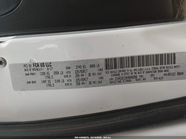 2C4RDGEG9HR808388 Dodge Grand Caravan Gt