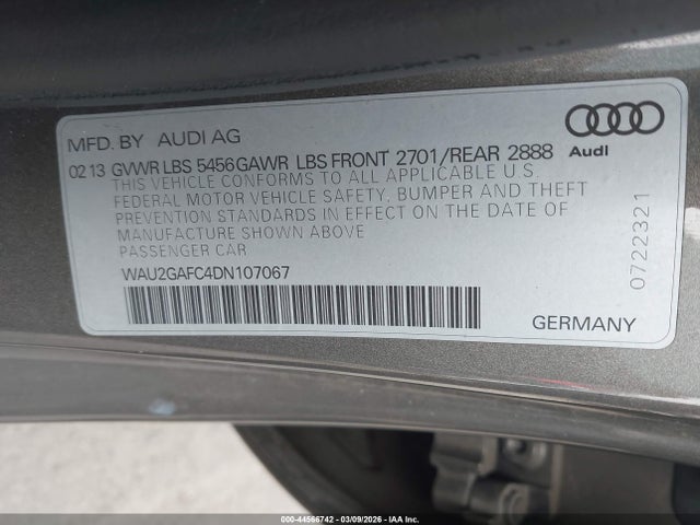 2013 AUDI A7 WAU2GAFC4DN107067 Photo 8