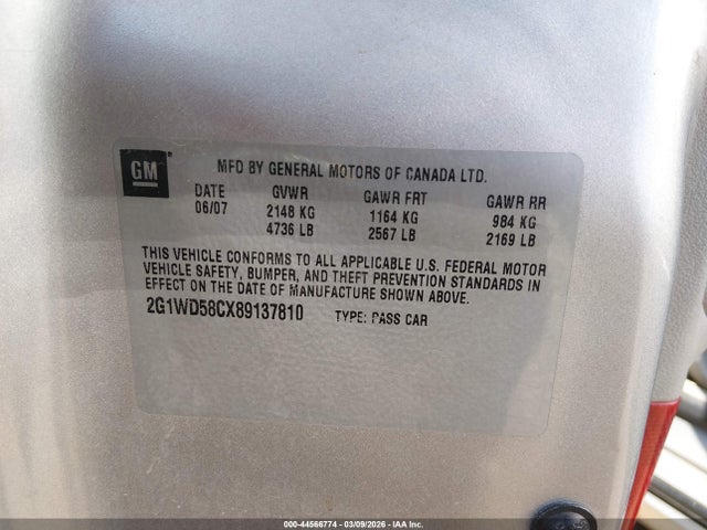 2008 CHEVROLET IMPALA 2G1WD58CX89137810 Photo 8