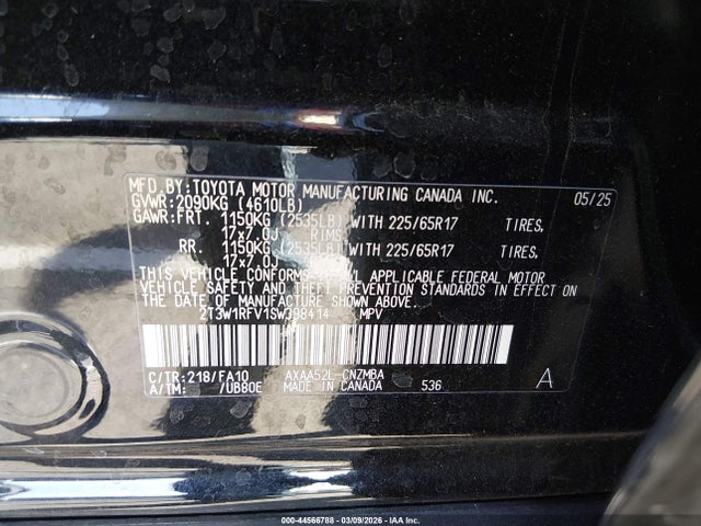 Toyota Rav4 Xle 2025 2T3W1RFV1SW398414 Image 9