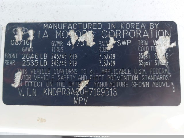 2017 KIA SPORTAGE KNDPR3A60H7169513 Photo 8