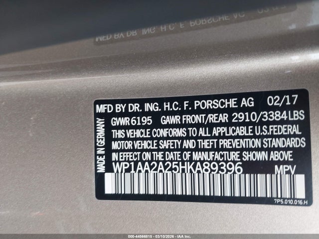 WP1AA2A25HKA89396 Porsche Cayenne