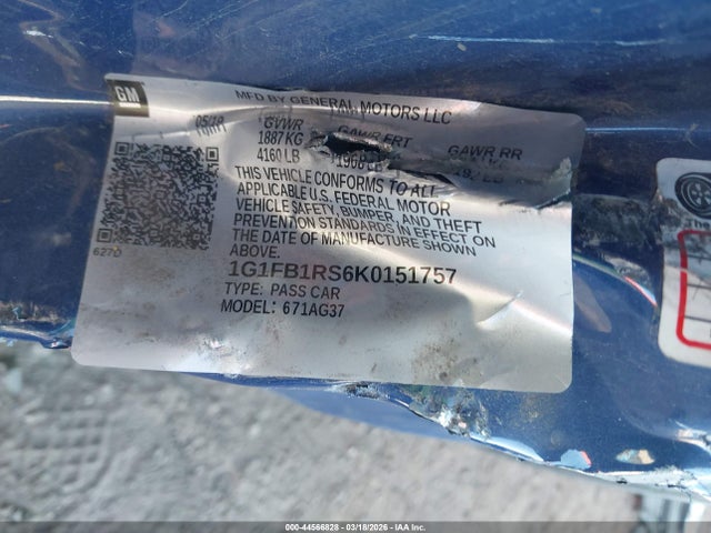 1G1FB1RS6K0151757 Chevrolet Camaro 1lt