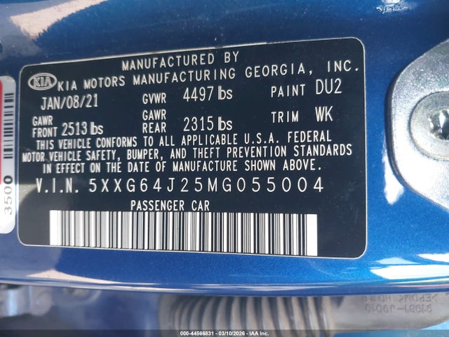 5XXG64J25MG055004 KIA K5 Gt-line