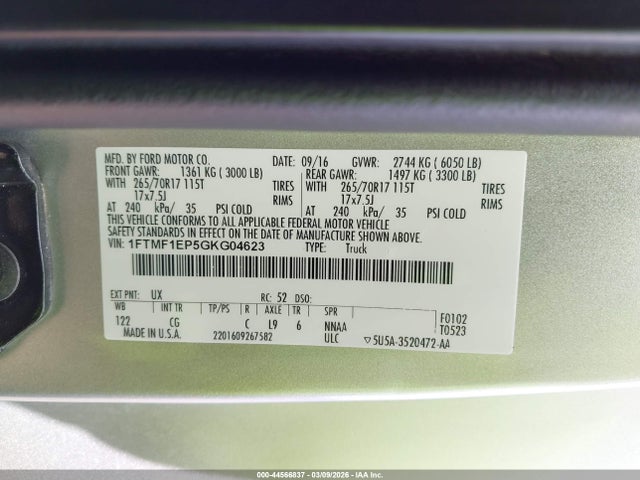 2016 FORD F-150 1FTMF1EP5GKG04623 Photo 8