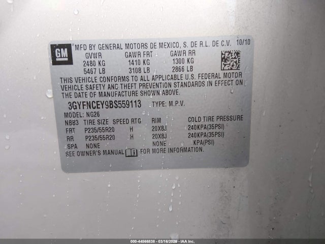 2011 CADILLAC SRX 3GYFNCEY9BS559113 Photo 8