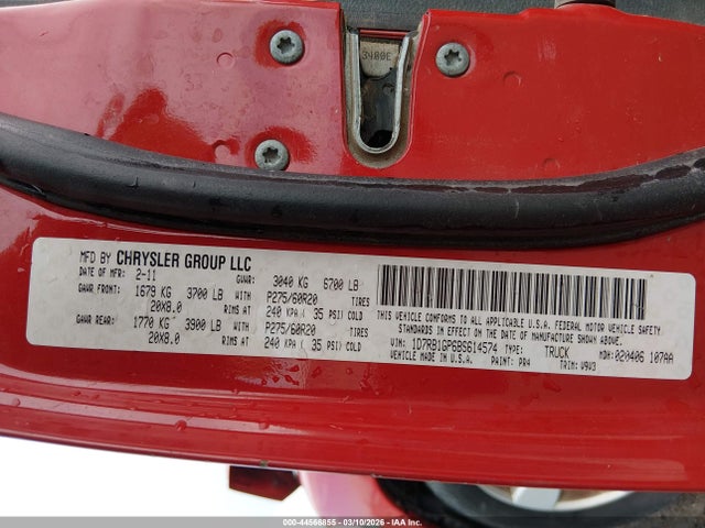 Aukcja sprzedaży 2011 Ram Ram 1500 Slt, vin: 1D7RB1GP6BS614574, numer aukcji: 44566855