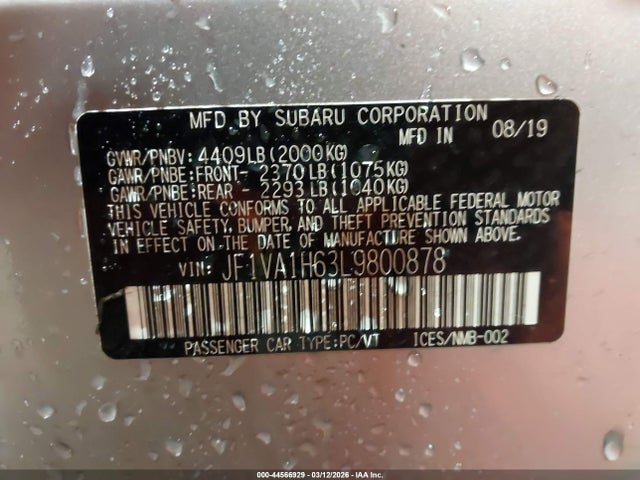 JF1VA1H63L9800878 Subaru Wrx Limited