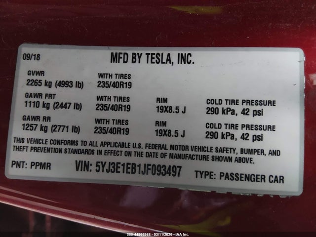 2018 TESLA MODEL 3 5YJ3E1EB1JF093497 Photo 8