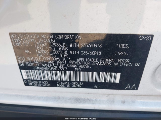 Aukcja sprzedaży 2023 Subaru Solterra Premium, vin: JTMABABA1PA017307, numer aukcji: 44566975
