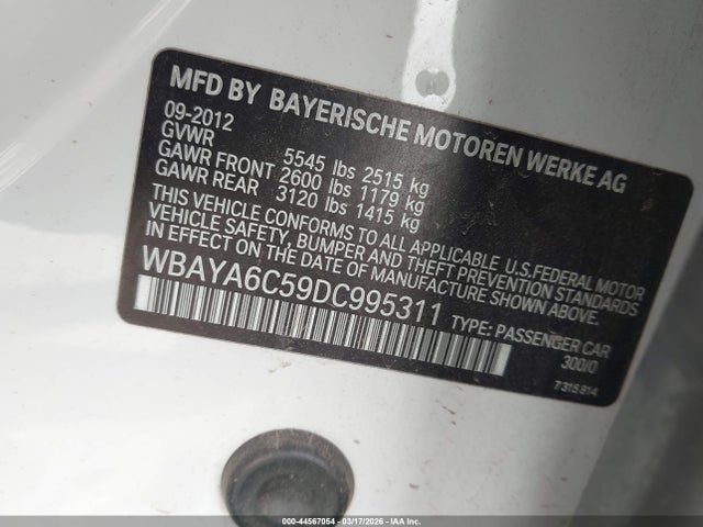 2013 BMW 740I WBAYA6C59DC995311 Photo 8