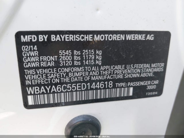 Продаж на аукціоні авто 2014 Bmw 740i, vin: WBAYA6C55ED144618, номер лоту: 44567118