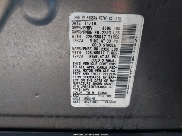 2020 NISSAN ROGUE JN8AT2MT2LW031378 Photo 8
