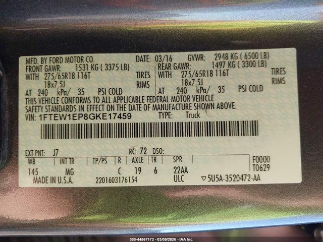 Ford F-150 Xlt 2016 1FTEW1EP8GKE17459 Image 9