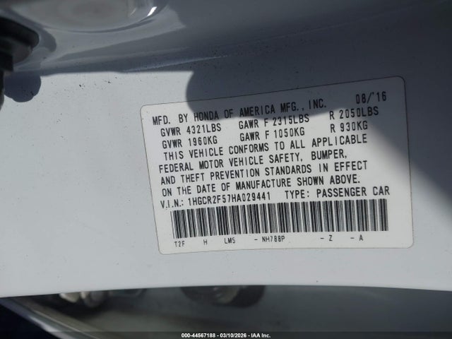 1HGCR2F57HA029441 Honda Accord Sport