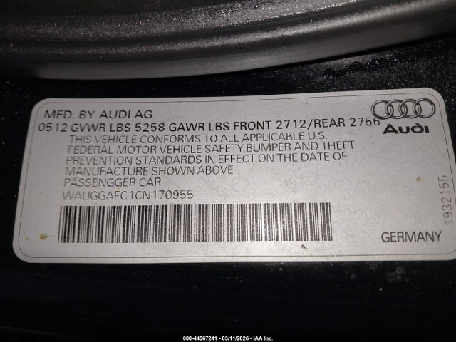 2012 AUDI A6 WAUGGAFC1CN170955 Photo 8