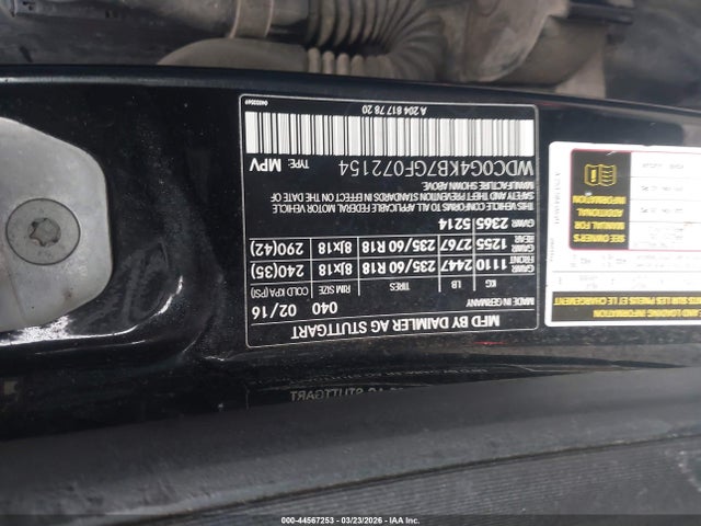 Продажа на аукционе авто 2016 Mercedes-benz Glc 300 4matic, vin: WDC0G4KB7GF072154, номер лота: 44567253