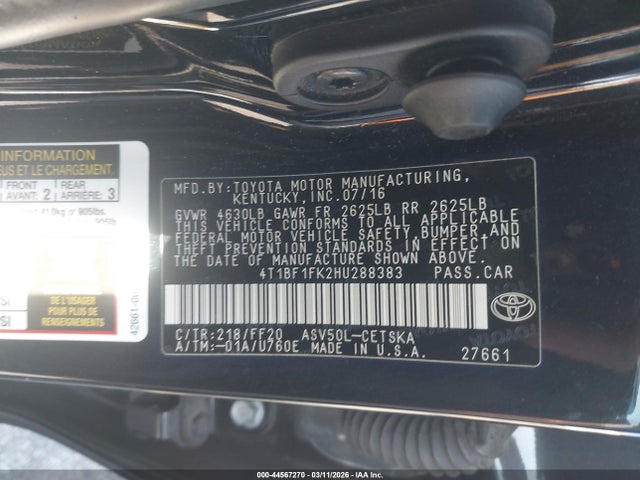 4T1BF1FK2HU288383 Toyota CAMRY SE