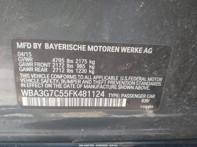 Продаж на аукціоні авто 2015 Bmw 328i Xdrive, vin: WBA3G7C55FK481124, номер лоту: 44567286