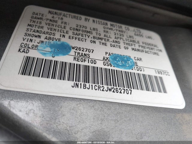 JN1BJ1CR2JW262707 Nissan Rogue Sport S