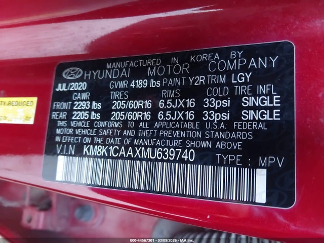 Hyundai Kona Se 2021 KM8K1CAAXMU639740 Image 9