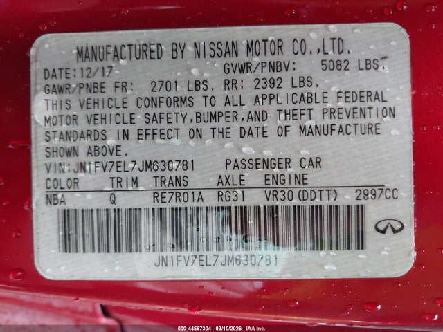 2018 INFINITI Q60 JN1FV7EL7JM630781 Photo 8