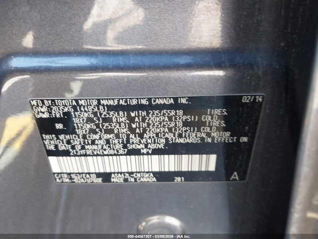 Toyota Rav4 Limited 2014 2T3YFREV4EW084367 Image 9