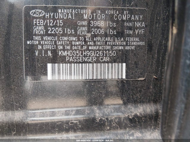 KMHD35LH9GU261150 Hyundai ELANTRA GT